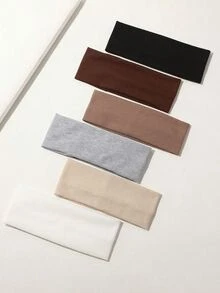 6 pezzi/1 pezzo Fasce elastiche multicolore per sport, donna e uomo, accessori per capelli per yoga e corsa, assorbenti del sudore, fasce per capelli alla moda, fascia da donna colore caffè per l'autunno, bandana, fascia per allenamento invernale per vacanze, sciarpa elegante estiva per donna - 6 pezzi multicolore - Visualizzare 7