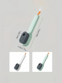 2-In-1 Multi-Function Cleaning Brush/Shoe Brush, 2-In-1 Multi-Function Cleaning Brush With Soap Dispenser, New Upgraded Drawer-Style Shoe Cleaning Brush, Press-Type Cleaning Brush, Long Handle Shoe Brush, Home Decor, Valentine's Day Bathroom Decor - Multicolor - View 3