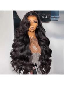 34 Inch Lace Front Wigs Human Hair Pre Plucked Body Wave Glueless Wigs Human Hair For Black Women Body Wave Lace Front Wigs 13x4 Human Hair Lace Front Wigs 200% Density Highlight 13x4 Human Hair Lace Front Wigs Natural Black - SNatural - 查看 2