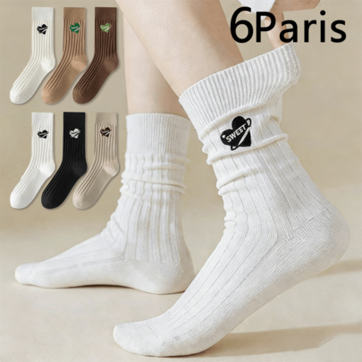 3/6双装女士运动中筒袜，休闲袜，适合休闲、运动、四季穿着
