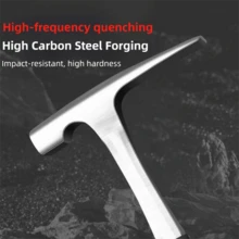 Geological Hammer High Carbon Steel Non-Slip Rubber Handle Rock Pick Hammer Brushed Finish Outdoor Exploration Geological Prospecting Hammer - Multicolor - View 8