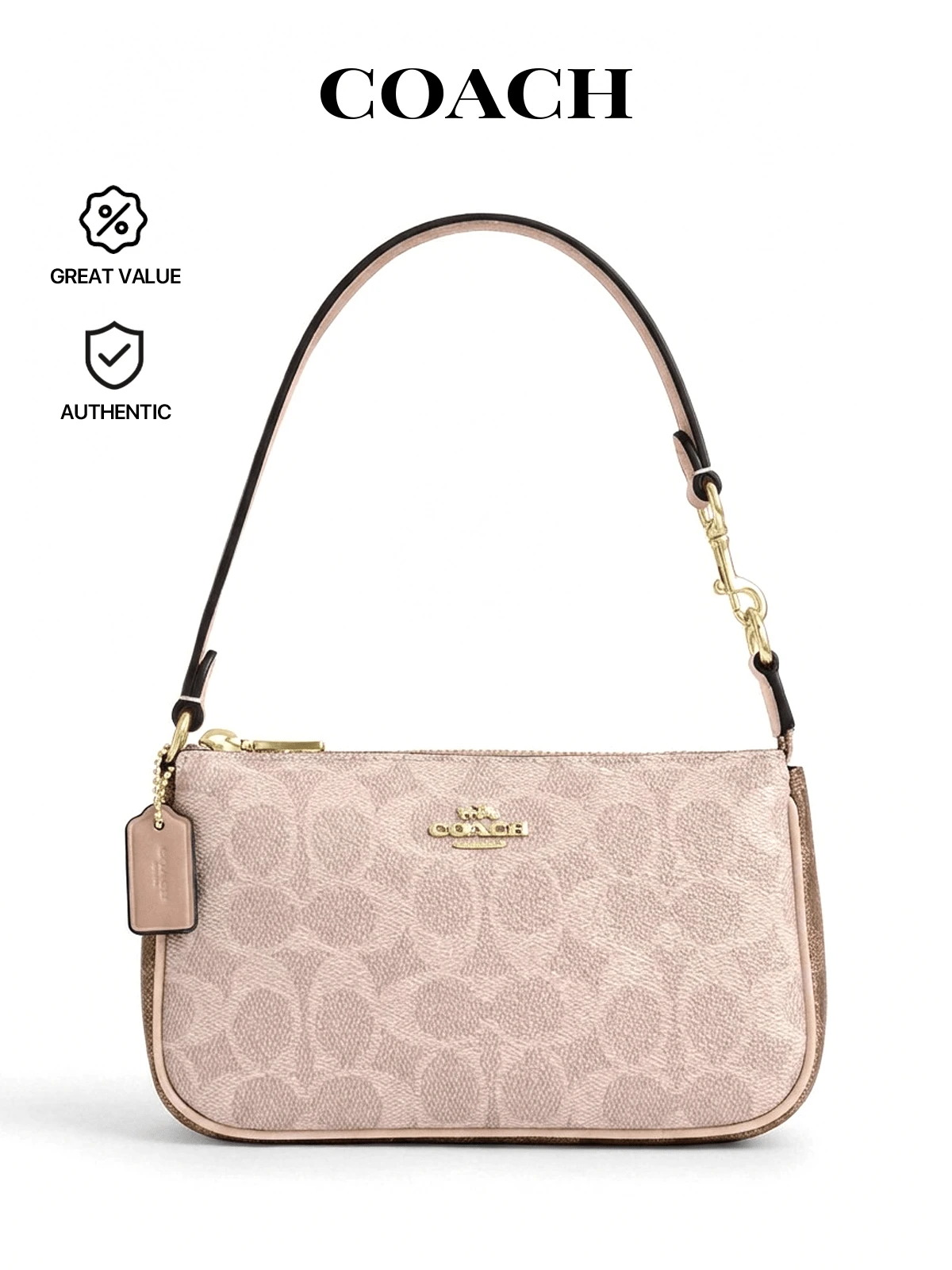 Túi đeo vai COACH Nolita 19 bằng vải canvas họa tiết đặc trưng CW426 SVPWH - Bạc - Xem 1