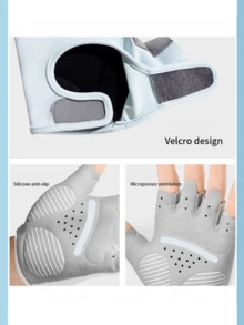 男女通用透气健身手套，全掌保护，强力抓握，带衬垫举重手套，适合骑行、运动、健身房、训练 - 彩色 - 查看 7