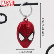 Marvel 蜘蛛侠面具金属钥匙扣，超级英雄配饰，粉丝收藏礼物，漫威角色扮演新奇物品，完美适用于钥匙扣、背包等。合金材质，轻巧便携，适合日常使用和特殊场合。漫威官方授权。 - 紅色 - 查看 3