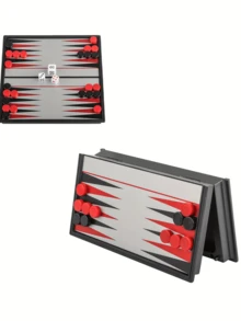 1套磁性国际象棋/飞行国际象棋游戏，小巧可折叠棋盘游戏 - 适合旅行、与亲朋好友聚会、休闲娱乐，也可作为节日礼物 - 彩色 - 查看 8