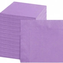 25/60pcs Cocktail Napkins, Double-Ply Dessert Napkins, Folded, Disposable Napkins, Suitable For Dinner, Wedding, Birthday Party, Bridal Shower, Banquet And Other Events - Purple - View 2