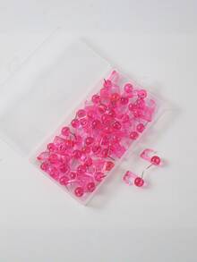 1SET Push Pin Hooks, Plastic Heads Cork Board Hooks Decorative Thumb Tacks Hook For Photo Wall, Bulletin Board, Home Wall, Home Office School Supplies (50 Pcs) - Multicolor - View 17