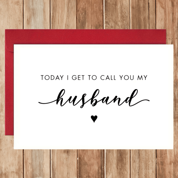 1pc Elegant Wedding Day Card For The Groom: "Today I Want To Call You My Husband" - Minimalist Black And White Design, A Romantic Card For The Bride, A Unique Wedding Card, A Commemorative Card, Perfect For The Wedding Morning Or Ceremony.