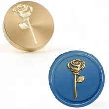 BAOFALI 1个蜡封头/7件套蜡封印章，包含“谢谢”、“生日快乐”、“爱意满满”等英文单词印章 - 英文单词蜡封印章 - 婚礼请柬蜡封 - 礼品包装蜡封