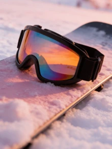 新款大号黑色镜框滑雪镜骑行山地防风男士护目镜防风防护滑雪眼镜，新年礼物 - 黑色 - 查看 2