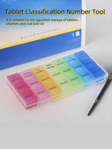 1 Caja de píldoras semanal de arcoíris, 3 estilos, una caja de píldoras de 7 días con 21 compartimentos para la mañana, el mediodía y la noche, 21 compartimentos que se pueden separar en mini cajas de píldoras portátiles, cajas selladas portátiles semanales para píldoras y cápsulas, almacenamiento de tabletas y vitaminas diarias en caja de píldoras de PP de gran capacidad, compartimentos independientes sellados y a prueba de humedad, caja de almacenamiento de medicamentos visible, conveniente para viajes de negocios y viajes. - Multicolor - Ver 6