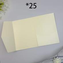 25pcs Tri-Fold Pocket Wedding Invitation Cards With Envelopes, Simple Invitation Cards For Engagement, Quinceañera, Christening, DIY Invitations, 5*7 Inch Invitations, Pocket Invitations, Customized Invitations, Christmas Cards - Ivory - View 12