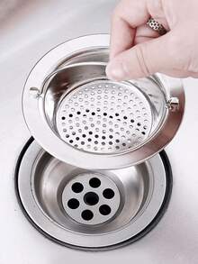 1pc Drain Hair Catcher With Handle, Stainless Steel Circular Drain Cover For Shower, Anti Sink Clogging, Floor Cover Shower Drain Hair Outlet Filter, For Bathroom Tub And Kitchen, Bathroom Tools Home Bathroom Decor Fall Decor Back To School - Multicolor - View 4
