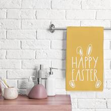 2条黄色格子底复活节兔子和彩蛋图案厨房巾，40*60厘米，柔软超细纤维材质，适用于家庭、厨房、餐厅、户外露营、桌面清洁、餐具擦干，节日礼物 - 彩色 - 查看 7