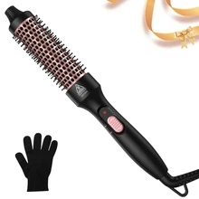 UKLISS 热风梳和多功能卷发梳（黑色）| 32毫米卷发梳，打造蓬松发根和自然卷发 | 双电压（110V-240V），方便旅行携带 | 打造沙龙级柔顺效果 | 送给她的理想礼物（情人节、主显节、狂欢节、圣帕特里克节）| 居家/旅行/通勤/约会/狂欢节化装舞会/主显节庆祝活动的完美之选 - 黑色 - 查看 11