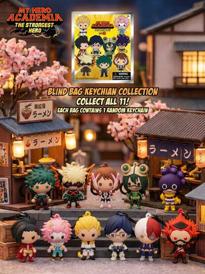 Crunchyroll 1 adet My Hero Academia Resmi Kör Çanta Anahtarlık - 3D Köpük Karakter Kör Kutu Dekoratif Fermuar Çekme Anahtarlık Sırt Çantası Aksesuarı Koleksiyon Oyuncak Sevgililer Günü Hediyesi - Izuku Midoriya, Katsuki Bakugo, Tenya Iida, Tsuyu Asui, Momo Yaoyorozu, Ochaco Uraraka, Eijiro Kirishima, Denki Kaminari