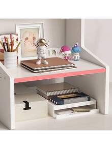 Premium Three-Tier Desktop Organizer - Space-Saving Office Supplies & Cosmetics Organizer Available In Three Sizes PVC Material Independent Design Maximum Load Capacity Per Tier: 6.61 Lbs Workspace Organizer | Stylish Storage Solution | Durable PVC Shelving - 白色 - 查看 6