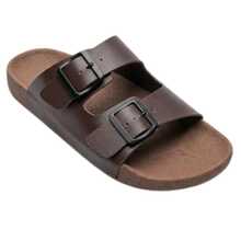 Unisex Adjustable  Sandal, Plain, Casual - Coffee Brown - View 4