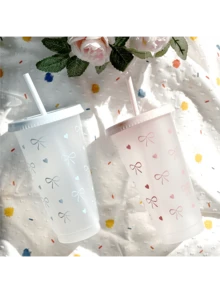 1/5/10件套装包含1个或5个可重复使用的塑料杯，配有粉色丝带，每个杯子容量为24盎司，配有吸管和杯盖。非常适合派对、饮用、咖啡，也适合母亲节、婚礼、生日、单身派对或作为送给妻子、女友和家人的礼物，也适合派对装饰和户外体育赛事。 - 彩色 - 查看 8