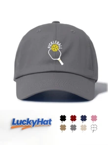 男女通用匹克球印花棒球帽，经典时尚，柔软吸汗带，尺寸可调节，轻便百搭，适合户外运动、日常佩戴、派对、度假、海滩等场合，是馈赠亲朋好友的理想之选。