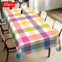 1/20 buc față de masă model carouri multicolor aspect bumbac poliester material fabricat la mașină perfect pentru picnicuri camping nunți zile de naștere restaurante bufeturi de primăvară decorațiuni interioare - Multicolor - Vizualizare 17