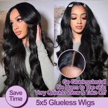 200% Density Water Wave 13x6 13x4 Lace Front Wig, Mixed Hair, High Definition Lace Frontal No Glue, 5x5 High Definition Transparent Lace Closure Wig, Pre-Plucked, With Baby Hair, Women's Glue-Less Air Wig, With Baby Hair, Women's High Density Brazilian Virgin Hair 10-14 Inch Bob Wig - Natural & Black - View 4