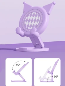1pc Cute Cartoon Cat Ear Desk Phone Holder, Durable Foldable Ergonomic Desktop Stand, Suitable For Daily Office Use, Multi-Angle Viewing