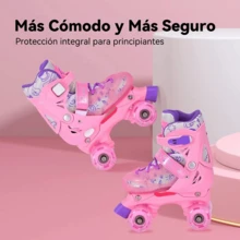 Adjustable 4-Wheel Transparent Skates With Light-Up Equipment - White - View 4