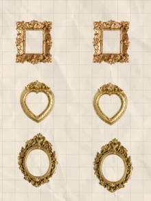 1个复古金色树脂花卉浮雕小相框,家居装饰、桌面摆件、送朋友的礼物、冬季礼物、日常使用、情人节派对用品 - 彩色 - 查看 20