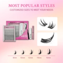 C Curl Wet Look DIY Lashes Extension Kit And Lash Clusters 8-16mm | Bond Seal And Remover Eyelash Makeup Eyelashes Cosmetic | Anime Style Lashes Lash Extensions Eyelashes Extensions - màu đen - Xem 5