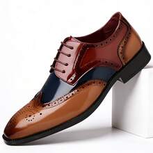 Plus-Size Men's Business Formal Shoes In A British Style With Laces. These Plus-Size Casual Shoes Are Suitable For Weddings, Parties And Office Settings. - 彩色 - 查看 1