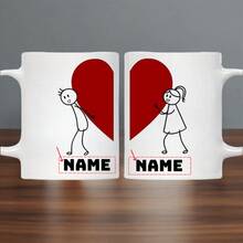 Personalized Mug, Couple Mugs, Valentine's Day, Newlyweds, Valentine's Day, New Year, Suitable For Gifting To Dad, Mom, Friends And Colleagues, New Year Gift, Wedding Gift, Gift, Romantic Design, Handmade Gift Commemorative Cup, Friend's Gift, Married Couple, Men's Gift, Women's Gift, Valentine's Day Gift, Ideal Gift For Him On Valentine's Day