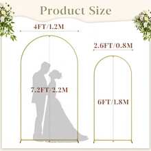 3 Pack Metal Arch Backdrop Stand(7.2FT/6.6FT/6FT), Decorative Balloon Arch Stand, Easy Assembly Gold Wedding Arch, Stable Backdrop Arch Stand For Wedding Ceremony, Birthday Party, Baby Shower - 金色 - 查看 12