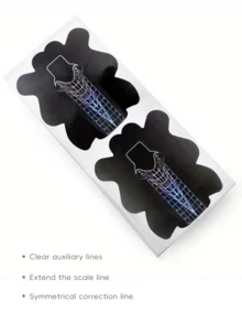 SAUA 100 miếng móng giả vuông màu đen, thích hợp cho móng giả acrylic UV hình chữ C, bộ dụng cụ dán hướng dẫn nối móng, dụng cụ làm móng, dụng cụ làm móng, dụng cụ làm móng cho mùa tựu trường, nghệ thuật làm móng, dụng cụ làm móng, móng giả dán. - Nhiều màu - Xem 4