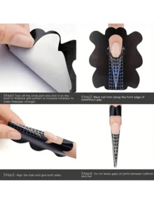 SAUA 100 miếng móng giả vuông màu đen, thích hợp cho móng giả acrylic UV hình chữ C, bộ dụng cụ dán hướng dẫn nối móng, dụng cụ làm móng, dụng cụ làm móng, dụng cụ làm móng cho mùa tựu trường, nghệ thuật làm móng, dụng cụ làm móng, móng giả dán. - Nhiều màu - Xem 7