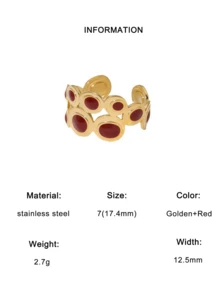 3pcs/Set Vintage Minimalist High-End Plated Stainless Steel Geometric Open Ring, Adjustable Fit For Women Daily, Party, Date Wear - Three Piece Set - View 6