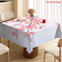 1/20pcs Tablecloth, Cherry Blossom Pattern, Spring Floral Design, Made Of Polyester Fabric, Woven, Suitable For Picnic, Camping, Wedding, Birthday, Buffet Restaurant, Home Decor - Multicolor - View 16