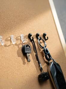 1SET Push Pin Hooks, Plastic Heads Cork Board Hooks Decorative Thumb Tacks Hook For Photo Wall, Bulletin Board, Home Wall, Home Office School Supplies (50 Pcs) - Multicolor - View 8