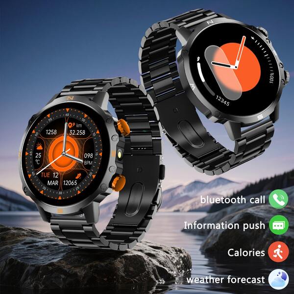 Reloj inteligente 2026 nuevo, Vida y aventura al aire libre, Llamada y música Bluetooth, Marcación/recepción de teléfono, Múltiples modos deportivos, Linterna LED para exteriores, Recordatorio de mensajes y llamadas, Trayectoria de movimiento