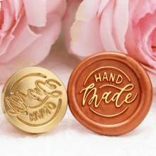 BAOFALI 1个蜡封头/7件套蜡封印章，包含“谢谢”、“生日快乐”、“爱意满满”等英文单词印章 - 英文单词蜡封印章 - 婚礼请柬蜡封 - 礼品包装蜡封