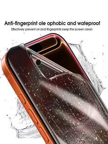 Privacy Anti-Spy Mobile Phone Film Hydrogel Screen Protector 2pcs Privacy Screen Protector Film [Non-Glass Material] Compatible With IPhone 17/16 Pro Protects Privacy Supports Face ID Self-Healing Function Spring Gift Anniversary - Black - View 5