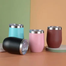 Oval Stainless Steel Thermal Cup With Leak-Proof Lid, 360ml - 橘色 - 查看 2