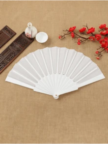 Flat Hand Fan, Modern Foldable Fan, Suitable For Home Use - White - View 2
