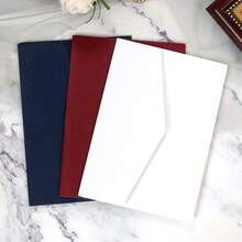 25pcs Tri-Fold Pocket Wedding Invitation Cards With Envelopes, Simple Invitation Cards For Engagement, Quinceañera, Christening, DIY Invitations, 5*7 Inch Invitations, Pocket Invitations, Customized Invitations, Christmas Cards - Ivory - View 5