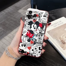 Disney.‌ Mickey Mouse Patterned Phone Case Decorated With Hearts And Comic Elements. Compatible With IPhone 17, 16, 15, 14, 13, 12, And 11 Pro Models. Disney.‌   With Shockproof Protection. A Perfect Gift For Family, Friends, Birthdays, Holidays, And Special Occasions. - 酒紅色 - 查看 2