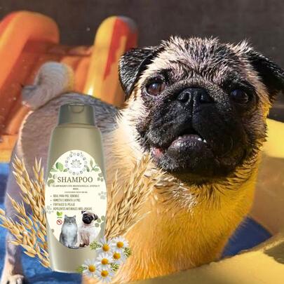 Shampoo Orgánico para mascotas 300 Ml (Champú) Deja pelo suave y limpio piel sensible