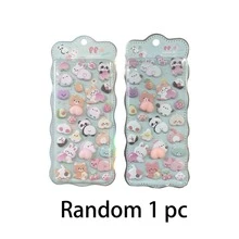 1张3D可爱动物软萌捏捏乐贴纸,卡通装饰贴纸,两种款式可选,适用于贴纸簿、笔记本电脑、冰箱,以及DIY手机壳装饰。是家居装饰、生日、派对、婚礼和母亲节礼物的完美之选。 - 3D浮雕貼紙 - 查看 11