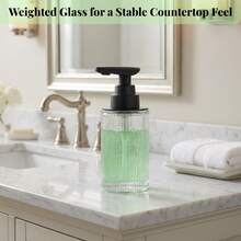 12盎司非接触式自动玻璃皂液器，C型充电，哑光黑色泵头，适用于厨房和浴室 - 均碼 - 查看 4