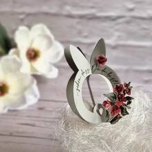 1pc Rabbit Shaped Die Cutting Mold, Cute Rabbit Card Embossing Mold, Suitable For Holiday Decoration Scrapbooking, Handmade Card Making DIY, Elegant Scrapbooking, Wedding, Birthday, Valentine's Day, Easter Cards - Silver - View 4