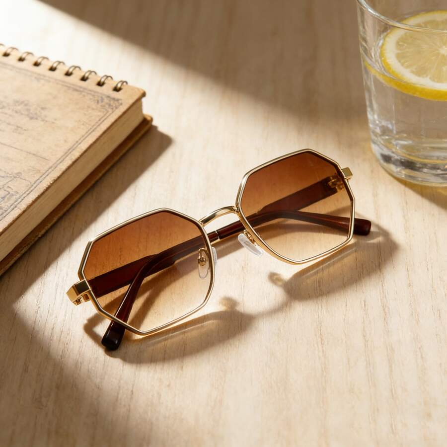 1pc Men's Fashion Elegant High-End Stylish Fashion Glasses - Brown - View 1